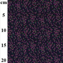 100% Cotton Navy Blue Small Pink Tulip Print Fabric x 0.5m
